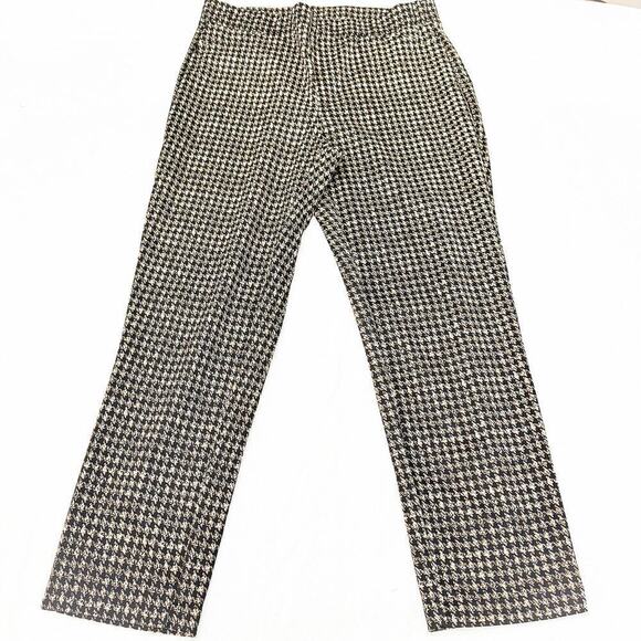 Michael Kors Houndstooth Patterned Print Slacks Blk-Brn SZ XL - Picture 2 of 7